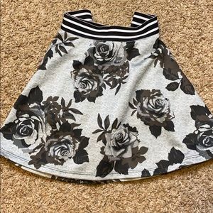 Justice black rose skort